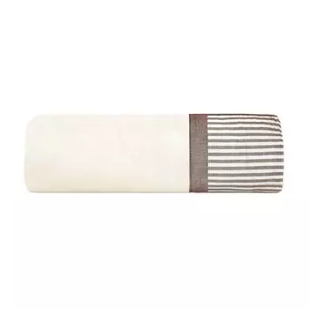 Махровое банное полотенце с полосатым краем, окрашенным в пряжу - Tif Lisola, цвет Marrone