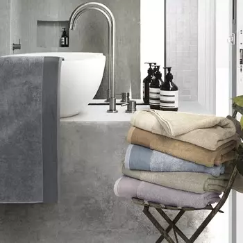 Махровое банное полотенце StoneWashed с льняной оборкой - Loire Lisola Stone, цвет Prealpi