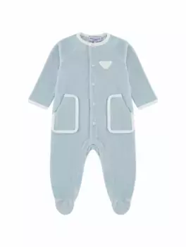 Махровое боди с логотипом EMPORIO ARMANI, синий