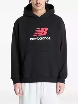 Махровое худи с логотипом NEW BALANCE, черный
