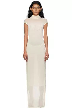 Махровое макси-платье Jean Paul Gaultier, экрю