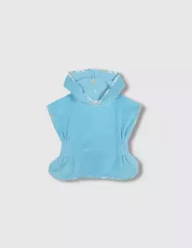 Махровое платье для девочки с капюшоном Gocco, бирюзовый
