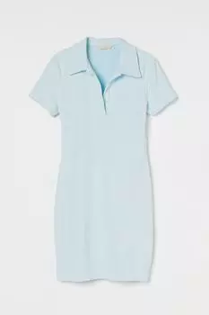 Махровое платье H&M, светло-синий