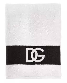 Махровое полотенце для рук Dolce & Gabbana с логотипом, белое, цвет White