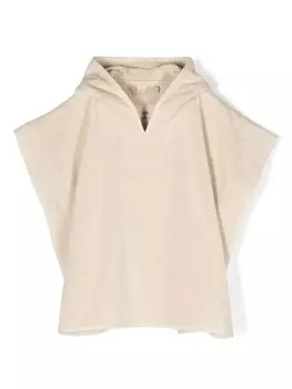 Махровое пончо с вышивкой Konges Sljd, нейтральный цвет