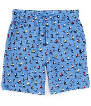 Махровые шорты для спа-салонов Polo Ralph Lauren Big Boys 8–20 с принтом парусника, синий