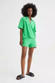 Махровые шорты H&M, зеленый