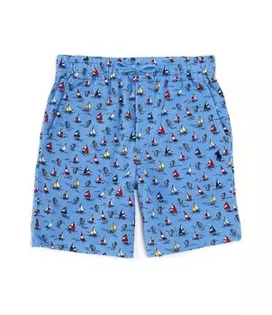 Махровые шорты Polo Ralph Lauren Little Boys 2T-7 с принтом парусника, синий