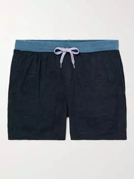 Махровые шорты с кулиской в стиле колор-блок Toweling Lounge PAUL SMITH, синий