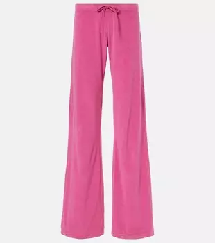 Махровые спортивные брюки с низкой посадкой Balenciaga, цвет dark pink