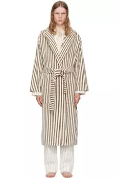 Махровый халат с капюшоном цвета «Off-White & Brown» Tekla