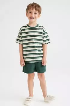 Махровый комплект из 2 предметов H&M Striped, темно-зеленый
