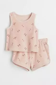 Махровый комплект из 2 предметов H&amp;M, пудрово-розовый/вишня