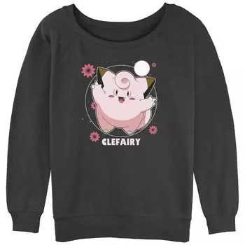 Махровый свитшот с напуском и рисунком Pokmon Clefairy Fairy Dance Licensed Character, темно-серый