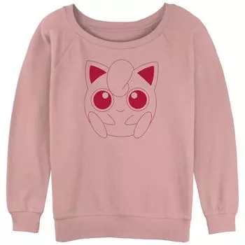 Махровый свитшот с напуском и рисунком Pokmon Happy Jigglypuff Licensed Character, розовый