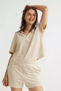 Махровый топ H&M, светло-бежевый