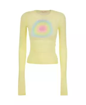 Махровый топ пастельных тонов с круговым принтом Max Mara, желтый
