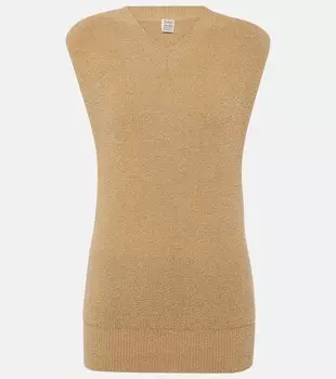 Махровый жилет из смесового хлопка Toteme, бежевый