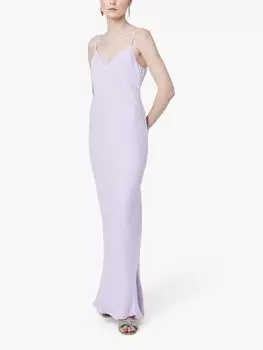 Maides to Measure Атласное платье макси без рукавов Stella, сиреневый