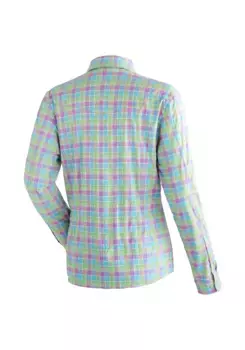 Maier Sports уличная блузка "Kendra L/S W", женская блузка с длинными рукавами, легкая в уходе блузка в клетку, синий