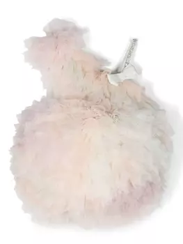 Maison Ava платье с оборками, нейтральный цвет