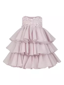 Maison Ava ярусное платье макси, фиолетовый