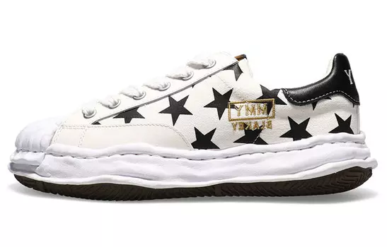 Maison Blakey OG Sole Canvas Low Atmos Star Print White Mihara Yasuhiro