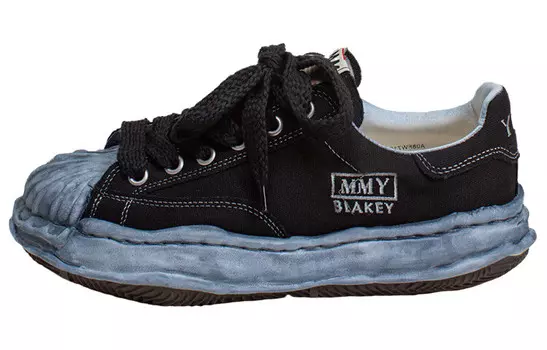 Maison Blakey OG Sole Canvas Low Over Dye Black Mihara Yasuhiro