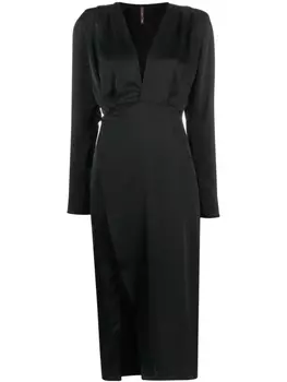Maison Close атласное платье мини с запахом, черный