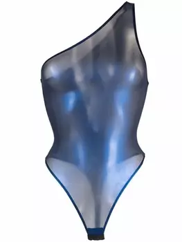 Maison Close боди Blue Angel на одно плечо, синий