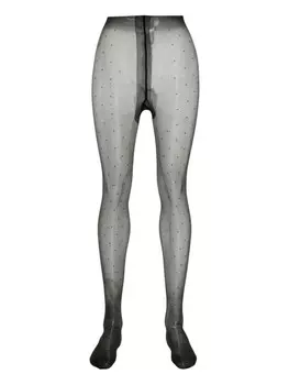 Maison Close колготки Plumetis Glossy в горох, черный