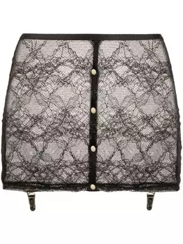 Maison Close кружевная юбка с подтяжками, черный
