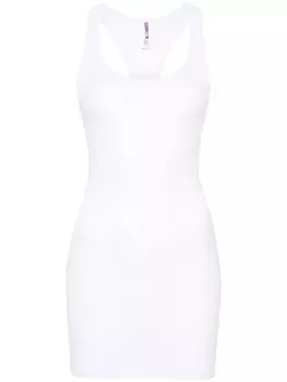 Maison Close мини-платье в рубчик La Femme Amazone, белый