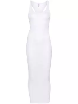 Maison Close платье миди в рубчик La Femme Amazone, белый