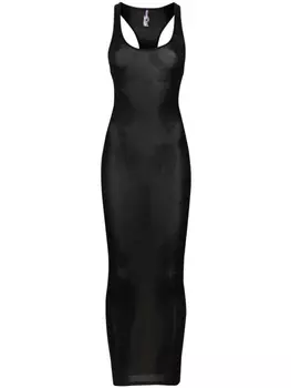 Maison Close платье миди в рубчик La Femme Amazone, черный