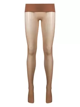 Maison Close полупрозрачные колготки с логотипом, нейтральный цвет