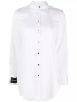 Maison Close поплиновая рубашка с нашивкой-логотипом, белый