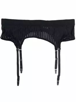 Maison Close пояс для чулок Porte-Jarretelles в полоску, черный