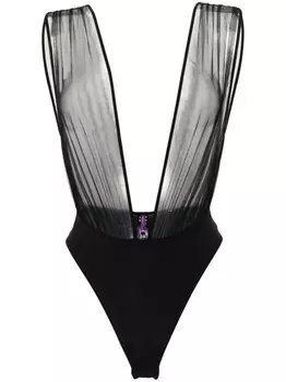 Maison Close прозрачное боди, черный