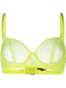 Maison Close прозрачный бюстгальтер-балконет, желтый