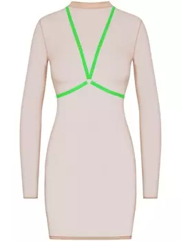 Maison Close сетчатое платье мини, нейтральный цвет