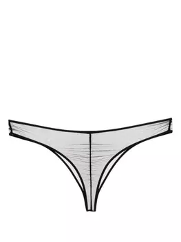 Maison Close сетчатые трусы-стринги со сборками, черный