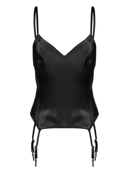 Maison Close шелковый топ на бретелях, черный