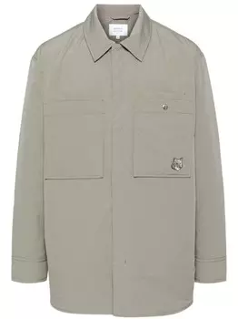 Maison Kitsun дутая рубашка, зеленый