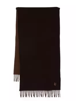 Maison Kitsun двусторонний шарф Bold Fox Head, коричневый