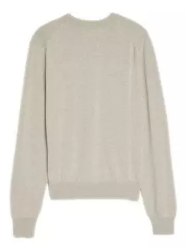 Maison Kitsun джемпер из шерсти мериноса с вышитым логотипом, нейтральный цвет