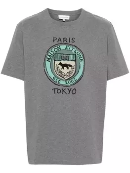 Maison Kitsun футболка City Coins, серый