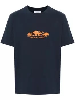 Maison Kitsun футболка Outdoor Profile Fox, синий