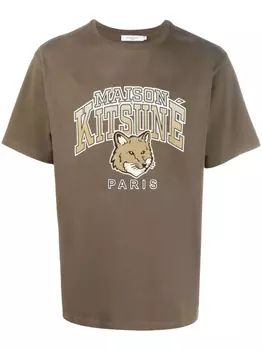 Maison Kitsun футболка с логотипом, зеленый