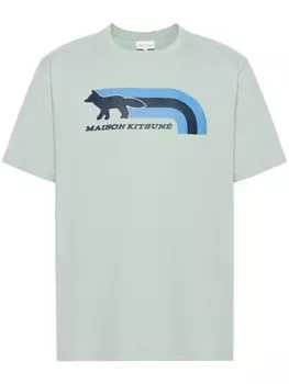Maison Kitsun футболка с логотипом, зеленый